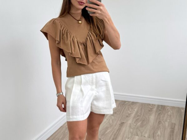 Camiseta Babado Capuccino