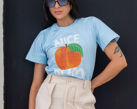 T-Shirt Nice Bum Pêssego. - Escolha o tamanho